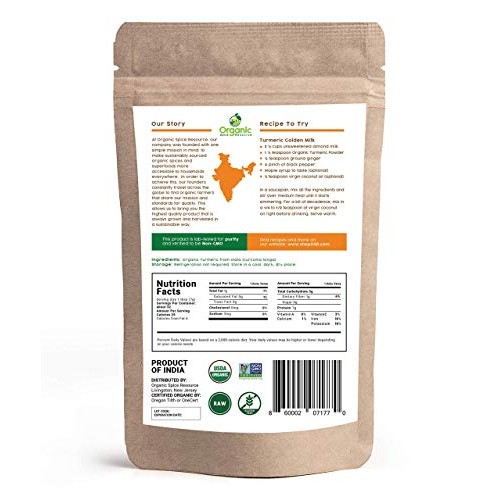 Organic Turmeric Root Powder | 8Oz Or 16 Oz 1 Lbs | Lab Tested