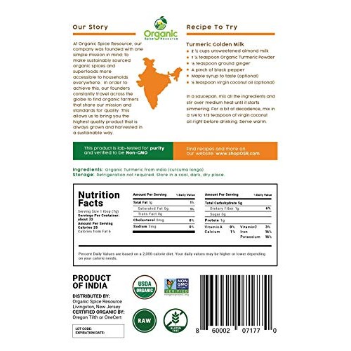 Organic Turmeric Root Powder | 8Oz Or 16 Oz 1 Lbs | Lab Tested