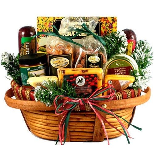 Hometown Holiday Gourmet | Gift Basket Of Wisconsin Cheeses, Sau