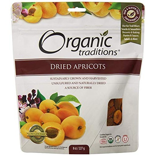 Organic Traditions Dried Organic, Apricots, 8 Ounce