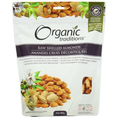 Organic Traditions Premium Raw Shelled, Almonds, 16 Ounce