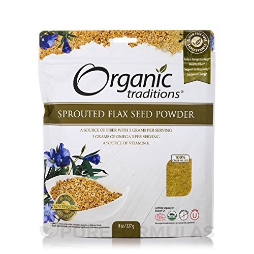 Organic Traditions Organic Sprouted Flax Seed Powder, 227 Gr