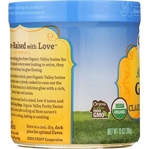Organic Valley Purity Farms Ghee Clarified Butter 13 Oz Pack Of 2