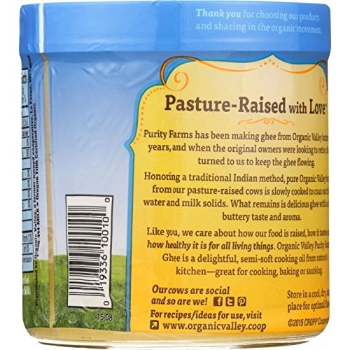 Organic Valley Purity Farms Ghee Clarified Butter 13 Oz Pack Of 2