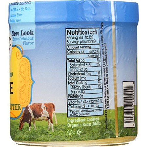 Organic Valley Purity Farms Ghee Clarified Butter 13 Oz Pack Of 2