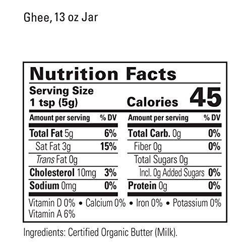 Organic Valley Ghee Clarified Butter, 13Oz
