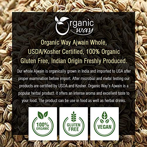 Organic Way Ajwain/Carom Seeds Whole Trachyspermum Copticum -