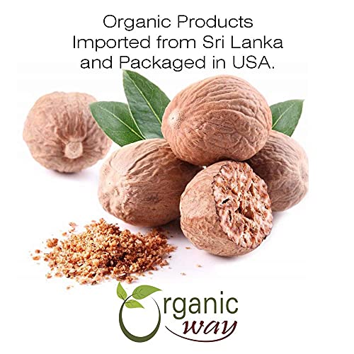 Organic Way Premium Ground Nutmeg Cut &Amp; Sifted Myristica Fragra