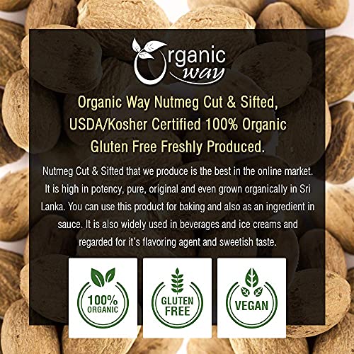 Organic Way Premium Ground Nutmeg Cut &Amp; Sifted Myristica Fragra