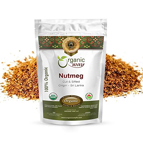 Organic Way Premium Ground Nutmeg Cut &Amp; Sifted Myristica Fragra