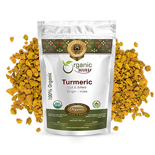 Organic Way Premium Turmeric/Haldi Root Cut &Amp; Sifted Curcuma Lo