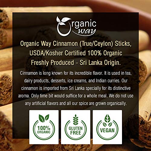 Organic Way True Ceylon Cinnamon Sticks Cinnamomum Verum - Add