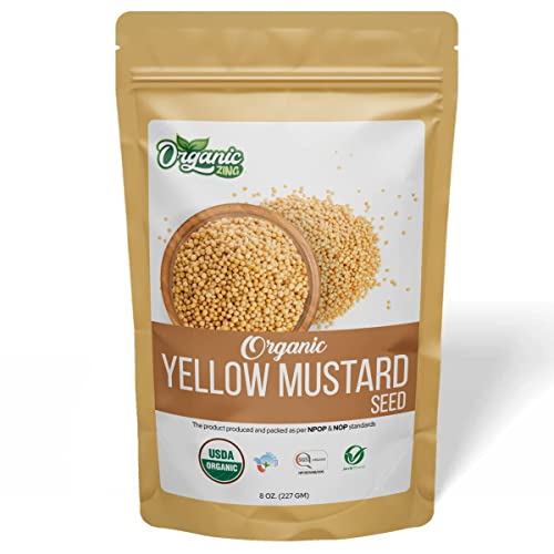 Organic Zing Organic Yellow Mustard Seeds | Whole Yellow Mustard...