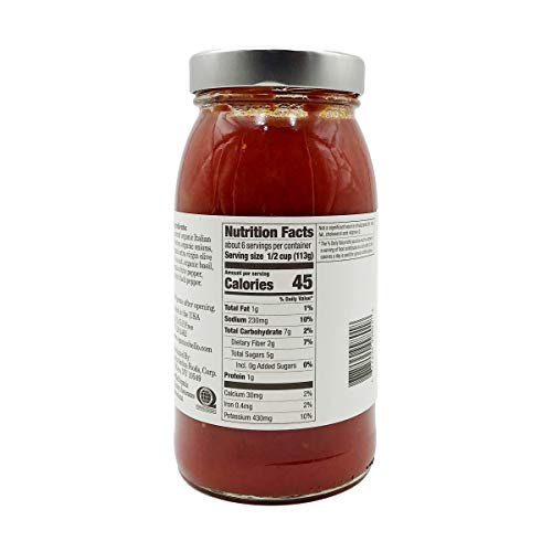 Organico Bello Organic Pasta Sauce Tomato Basil -- 25 Oz