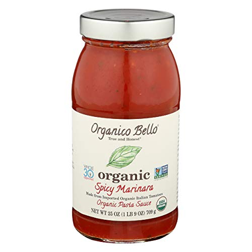Organico Bello Pasta Sauce, Spicy Marinara, 25 Ounce Pack Of 3