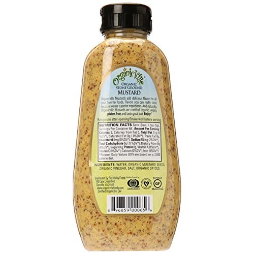 Organicville Stone Ground Organic Mustard, 12 oz
