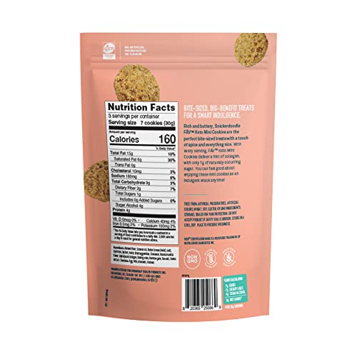 Organika Fav Keto Mini Cookies-Snickerdoodle- Low Carb, Collagen...