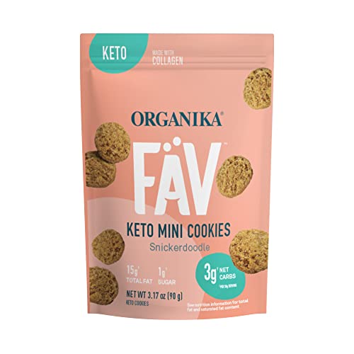 Organika Fav Keto Mini Cookies-Snickerdoodle- Low Carb, Collagen...