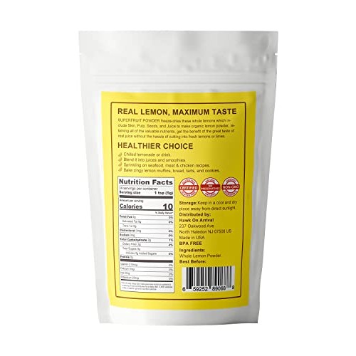 ORGFUN Original Lemon Powder Made with Real Lemons, Freeze Dried...