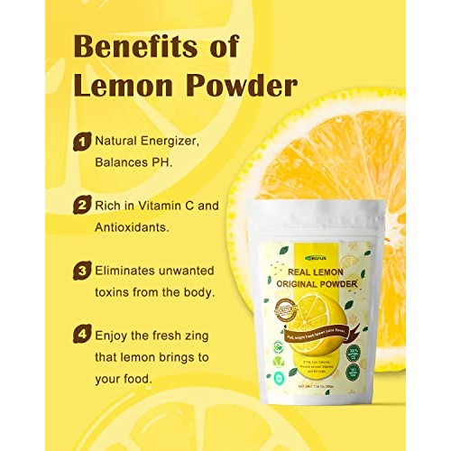ORGFUN Original Lemon Powder Made with Real Lemons, Freeze Dried...