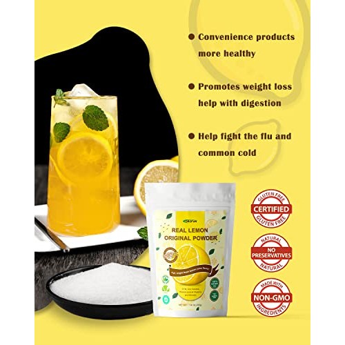 ORGFUN Original Lemon Powder Made with Real Lemons, Freeze Dried...