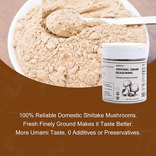 ORGFUN Original Shiitake Mushrooms Powder, Natural Umami Seasoni...