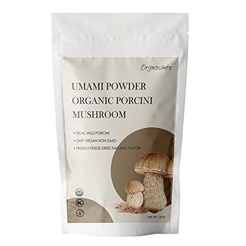 Orgnisulmte Organic Dried Porcini Mushrooms Powder 3 Oz,Wild Gro