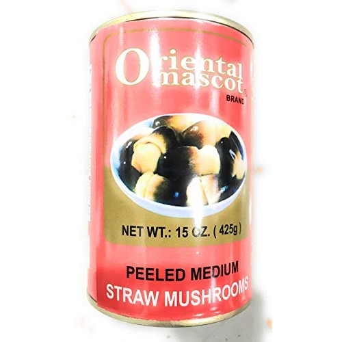 Oriental Mascot Peeled Medium Straw Mushroom 15 Oz X 2 Cans