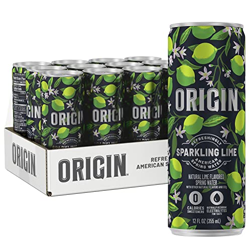 Origin, Sparkling Water, Lime Flavored Spring Water, 12 Fl Oz, A