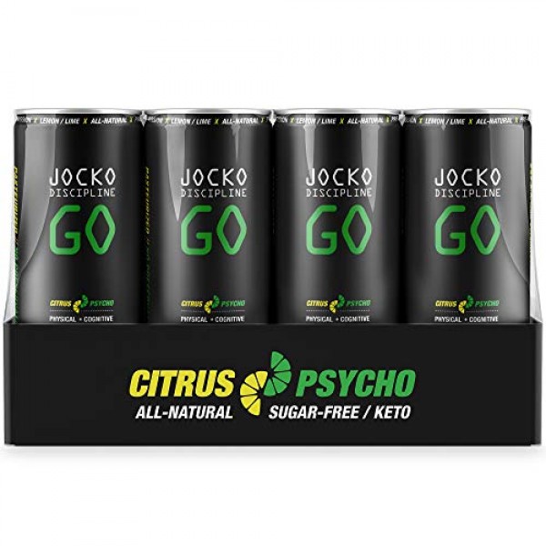 Jocko Discipline Go Energy Drink Citrus Psycho, 12PK