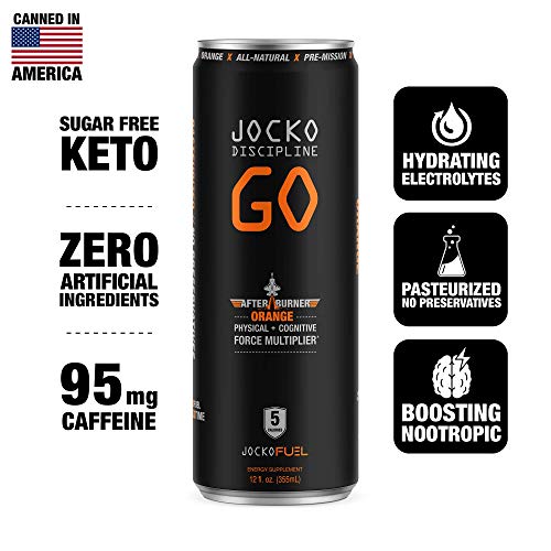 Jocko Go Energy Drink Afterburner Orange - Sugar-Free All-Natu
