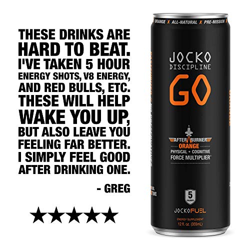 Jocko Go Energy Drink Afterburner Orange - Sugar-Free All-Natu