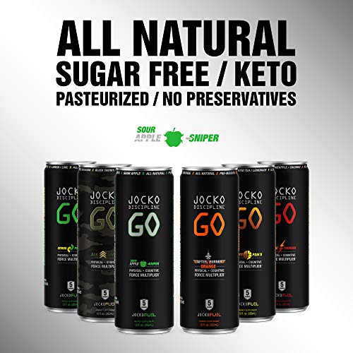 Jocko Go Energy Drink Sour Apple Sniper - Sugar-Free All-Natur Jocko Go Energy Drink Sour Apple Sniper - Sugar-Free All-Natur