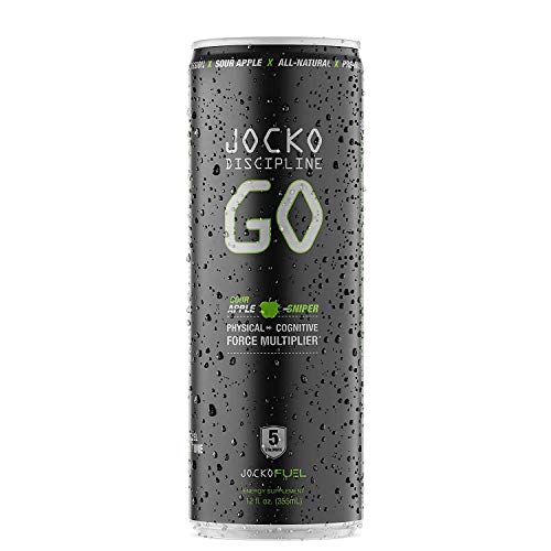 Jocko Go Energy Drink Sour Apple Sniper - Sugar-Free All-Natur Jocko Go Energy Drink Sour Apple Sniper - Sugar-Free All-Natur