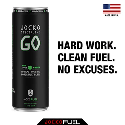 Jocko Go Energy Drink Sour Apple Sniper - Sugar-Free All-Natur Jocko Go Energy Drink Sour Apple Sniper - Sugar-Free All-Natur