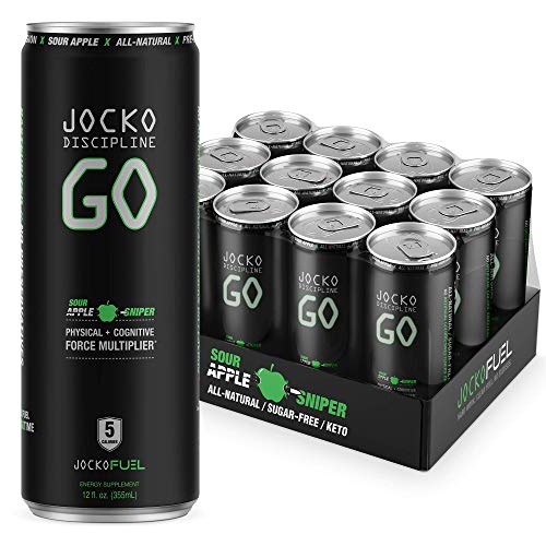 Jocko Go Energy Drink Sour Apple Sniper - Sugar-Free All-Natur Jocko Go Energy Drink Sour Apple Sniper - Sugar-Free All-Natur