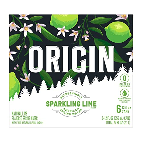 ORIGIN Sparkling Lime Flavored Spring Water, 12 Fl Oz, Aluminum ...