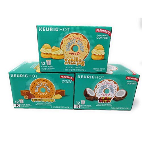 Donut Shop K-Cup Coffee Pods Variety Pack Set Of 3 Coconut Moc