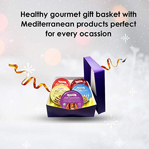 Gourmet Gift Basket With Ready To Eat Greek Meals Including Gian