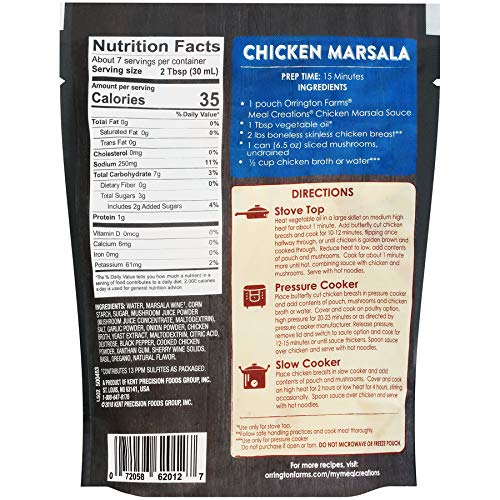 Orrington Farms Meal Creations Sauce, Chicken Marsala, 3Count