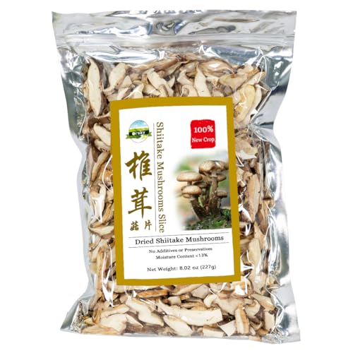 Orsky Dried Shiitake Mushrooms Sliced, Dried Mushrooms for Cooki...