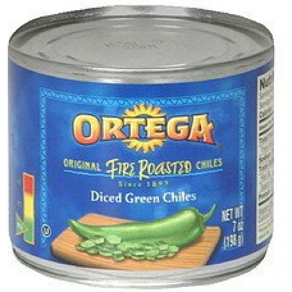 Ortega, Canned Green Chiles, Fire Roasted Diced, 7oz Can Pack o...