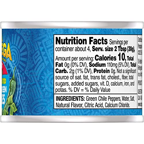 Ortega Diced Green Chiles, Hot, 4 Oz Pack Of 24