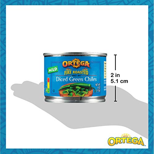 Ortega Diced Green Chiles, Mild, 4 Oz Pack Of 12