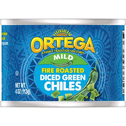 Ortega Diced Green Chiles, Mild, 4 Oz Pack Of 12