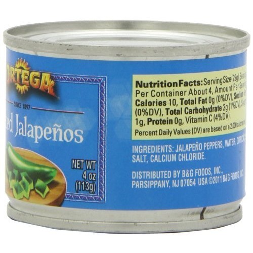 Ortega Diced Jalapenos, 4-Ounce Cans Pack Of 4