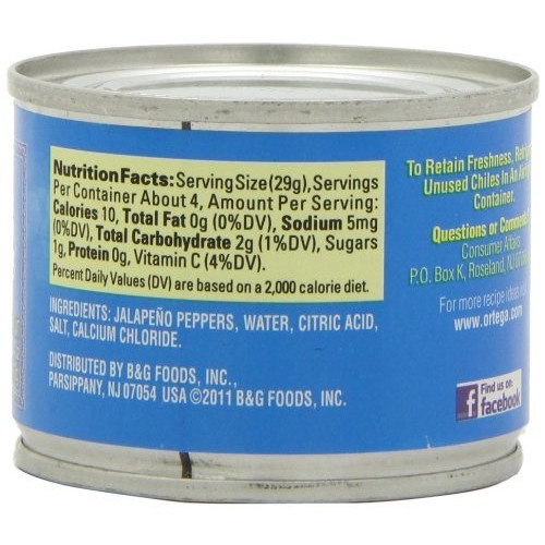 Ortega Diced Jalapenos, 4-Ounce Cans Pack Of 4