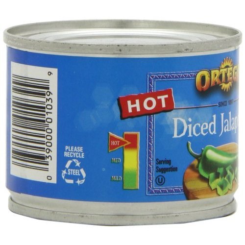Ortega Diced Jalapenos, 4-Ounce Cans Pack Of 4
