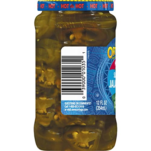Ortega Peppers, Sliced Pickled Jalapeno, 12 Ounce Pack of 12