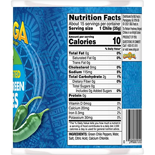 Ortega Peppers, Whole Green Chiles, Mild, 27 Ounce